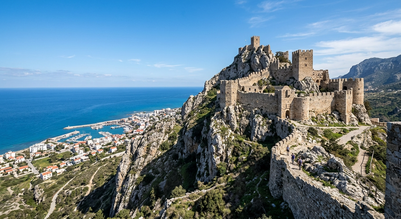 Dağ zirvesindeki St. Hilarion Kalesi