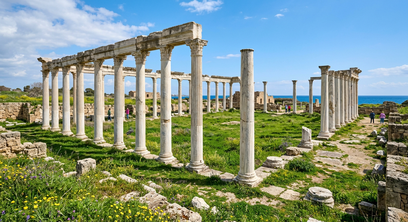 Salamis Antik Kenti’nin mermer sütunları